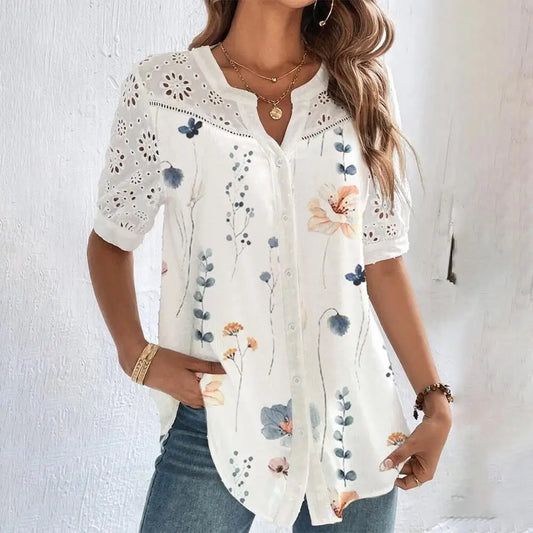 Women’s Lace Blouse | Elegant Loose Fit Casual Fashion Shirt