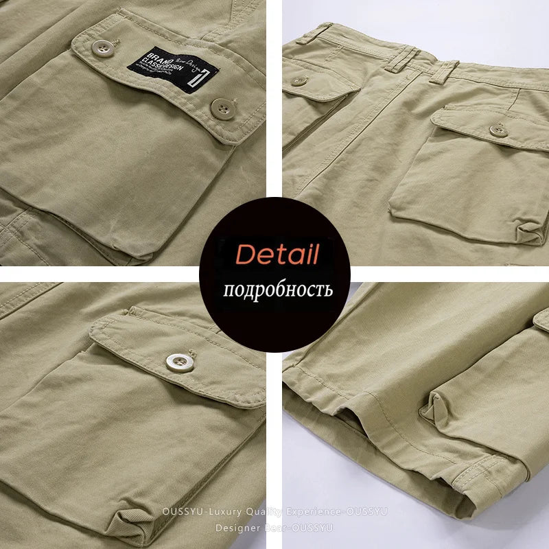 Brand Clothing Summer 100%Cotton Cargo Shorts Men Breeche Bermuda Beach Jogger Shorts Tactical Casual Shorts Male Dropshipping