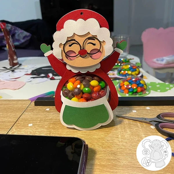 Gingerbread-shaped metal cutting die for Christmas tree ornament, candy holder, and scrapbook making Mrs.Santa