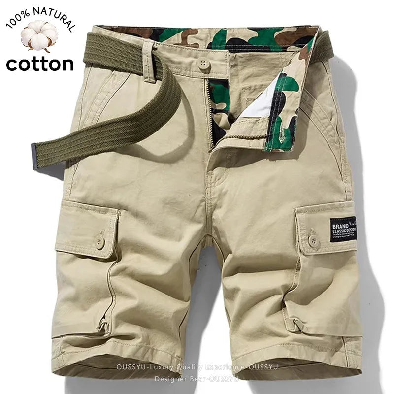 Good Quality Summer Cotton Cargo Shorts Men Breeche Bermuda Beach Jogger Shorts Men Tactical Casual Shorts Male Dropshipping