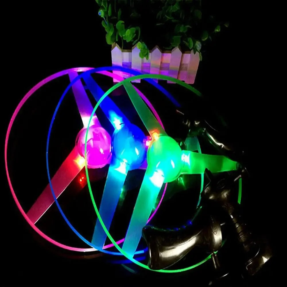Colorful LED bicycle wheel hub cover on a dark background