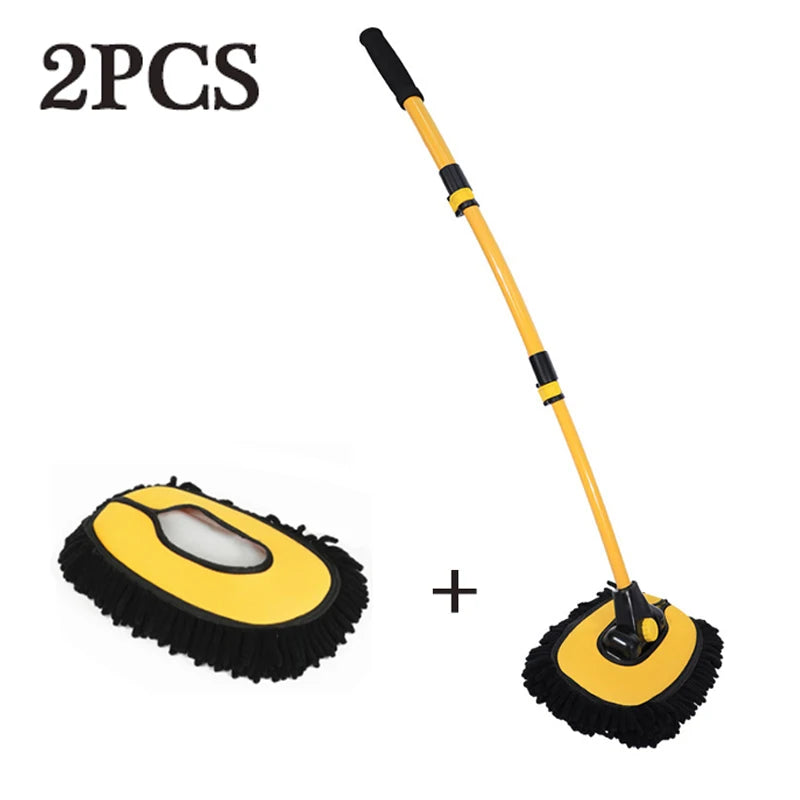 Telescoping car wash mop with retractable bent bar for easy cleaning  -9