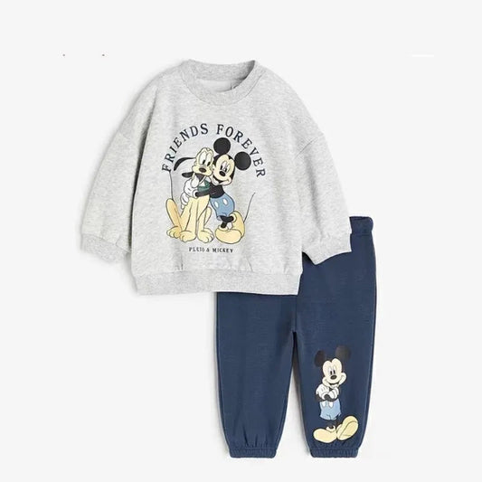Children’s autumn tracksuit set with long-sleeved pullover hoodie and sweatpants – lightweight and stylish kids’ outfit Micky