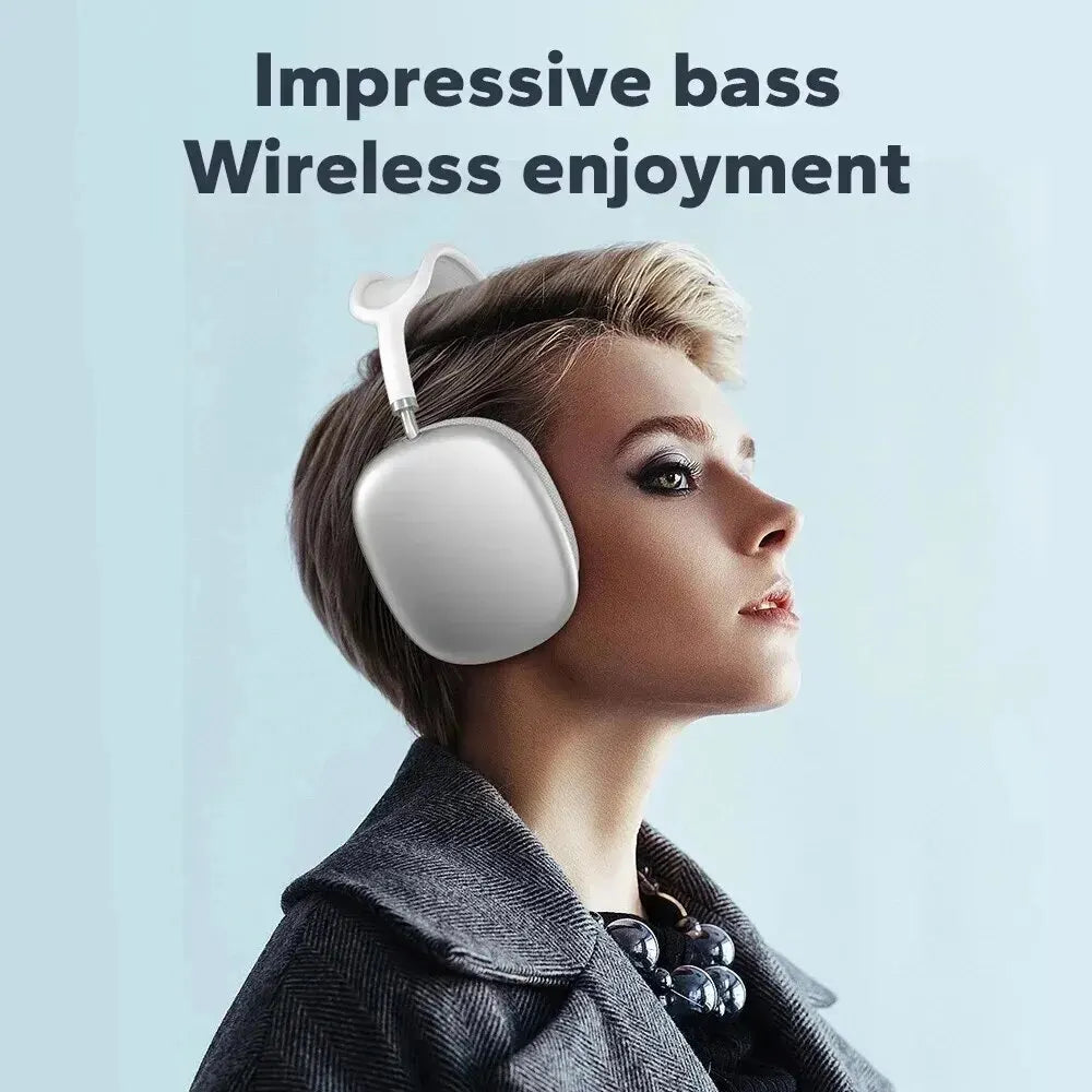 Wireless Bluetooth Headset Noise Cancelling -white 2