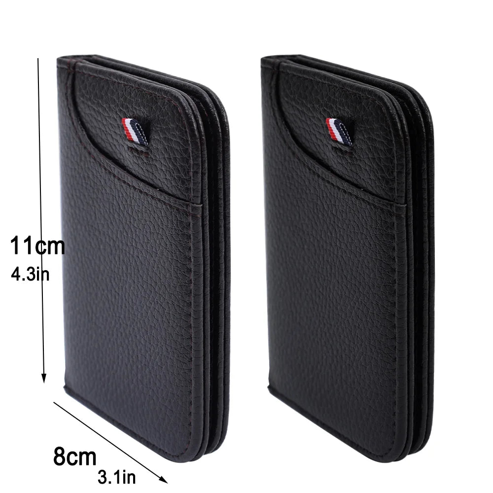 Compact PU leather slim credit card wallet for men with multiple slots -6