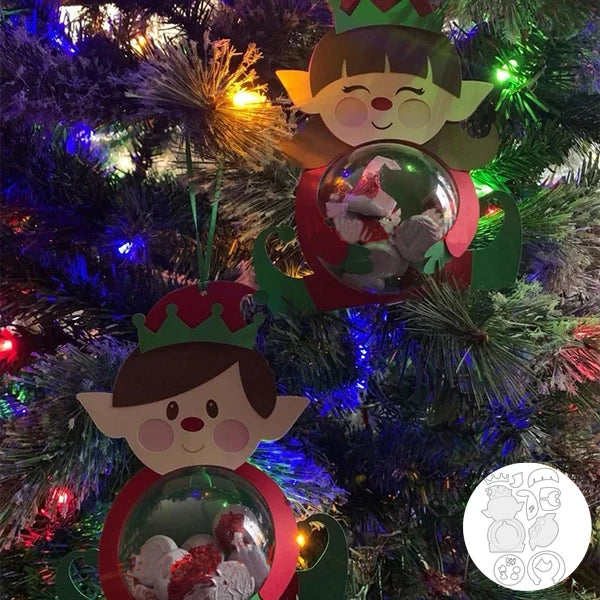 Gingerbread-shaped metal cutting die for Christmas tree ornament, candy holder, and scrapbook making elf