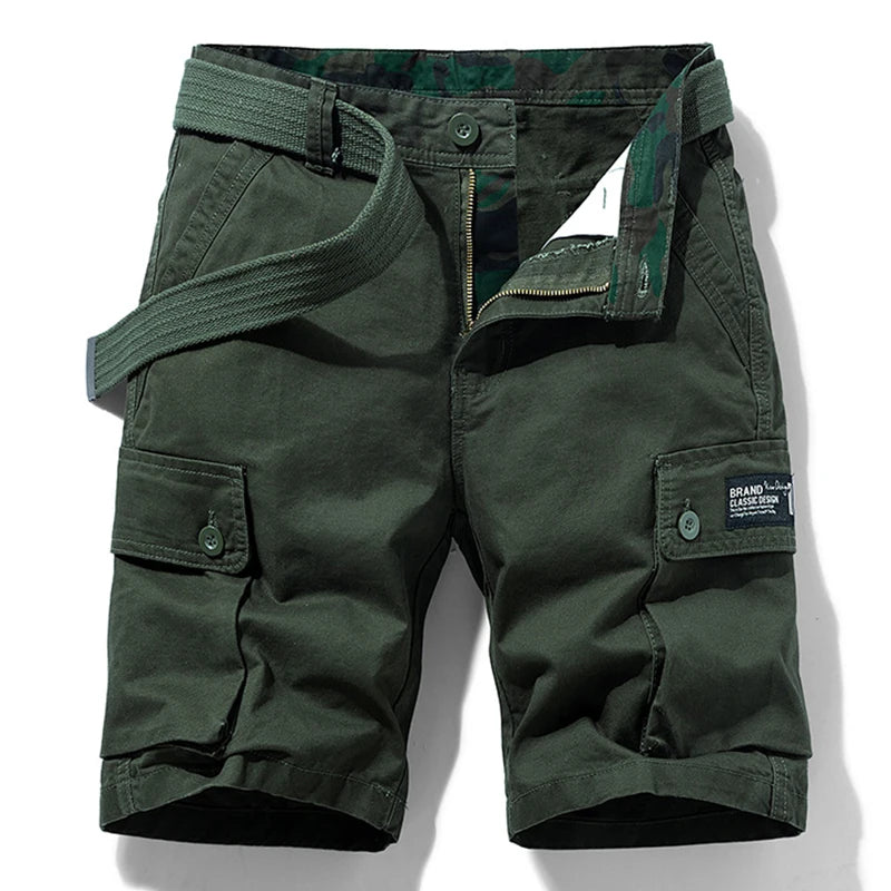 Brand Clothing Summer 100%Cotton Cargo Shorts Men Breeche Bermuda Beach Jogger Shorts Tactical Casual Shorts Male Dropshipping