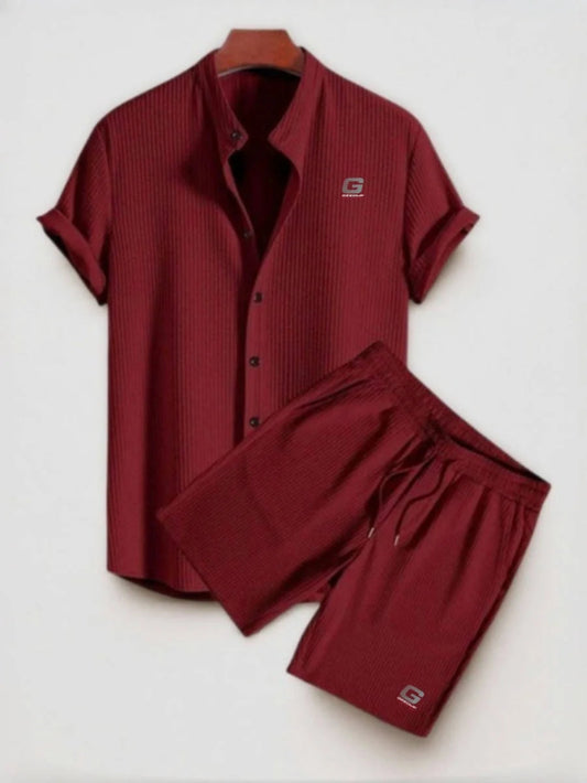 Red Casual beachwear set with a small logo on a white background