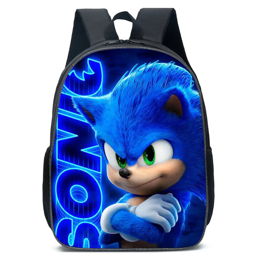 Backpack with Sonic the Hedgehog design on a white background