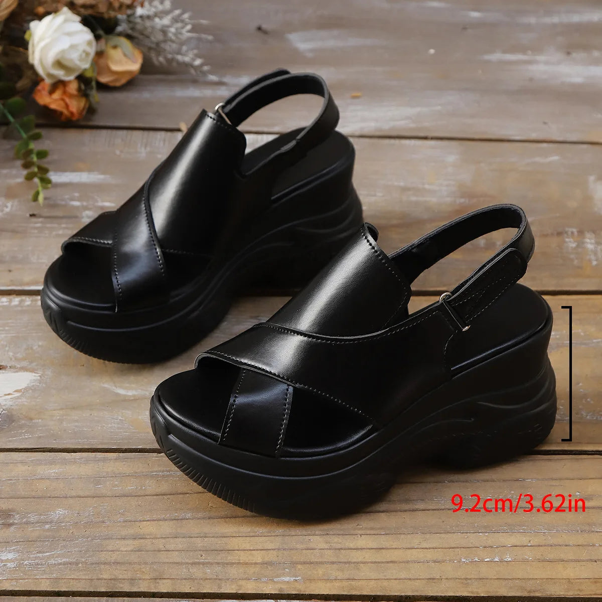 New Summer Fashion Comfortable Round-toe Wedge Light Roman Sandals Non-slip Thick-soled Platform Sandals for Women Sandalias