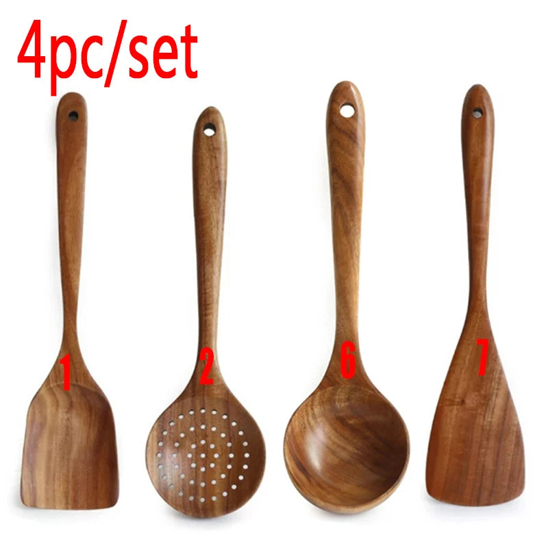Thailand Teak Wooden Kitchen Utensils – Spoon, Ladle & Turner