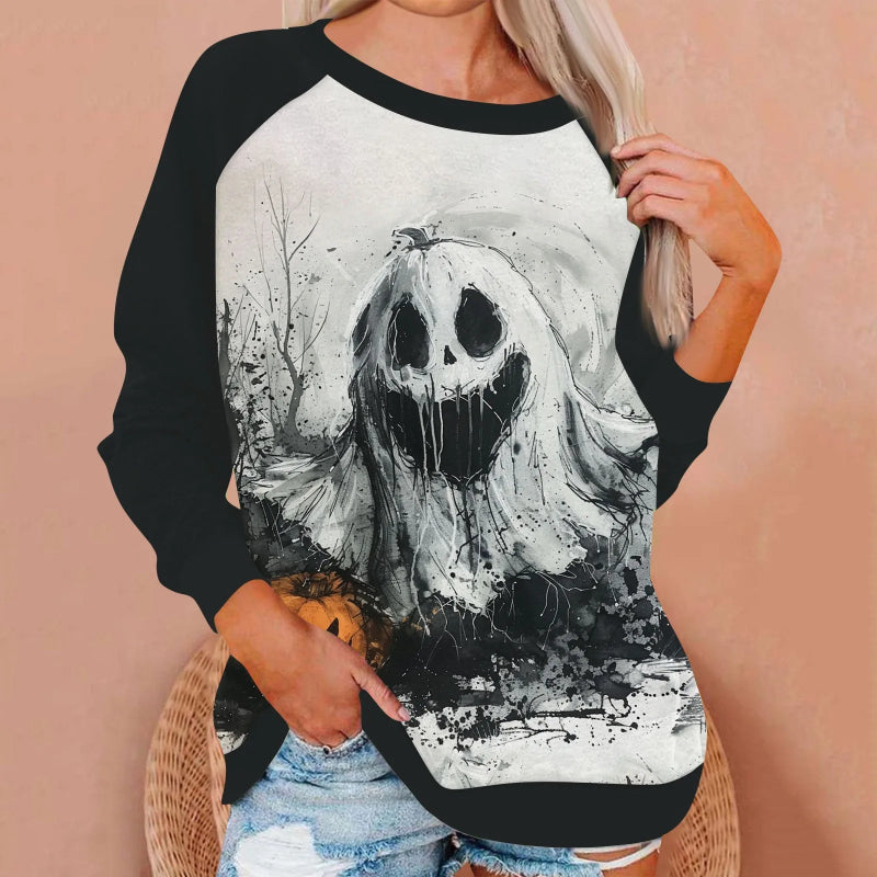 Women'S Halloween Theme Print Tops - 19
