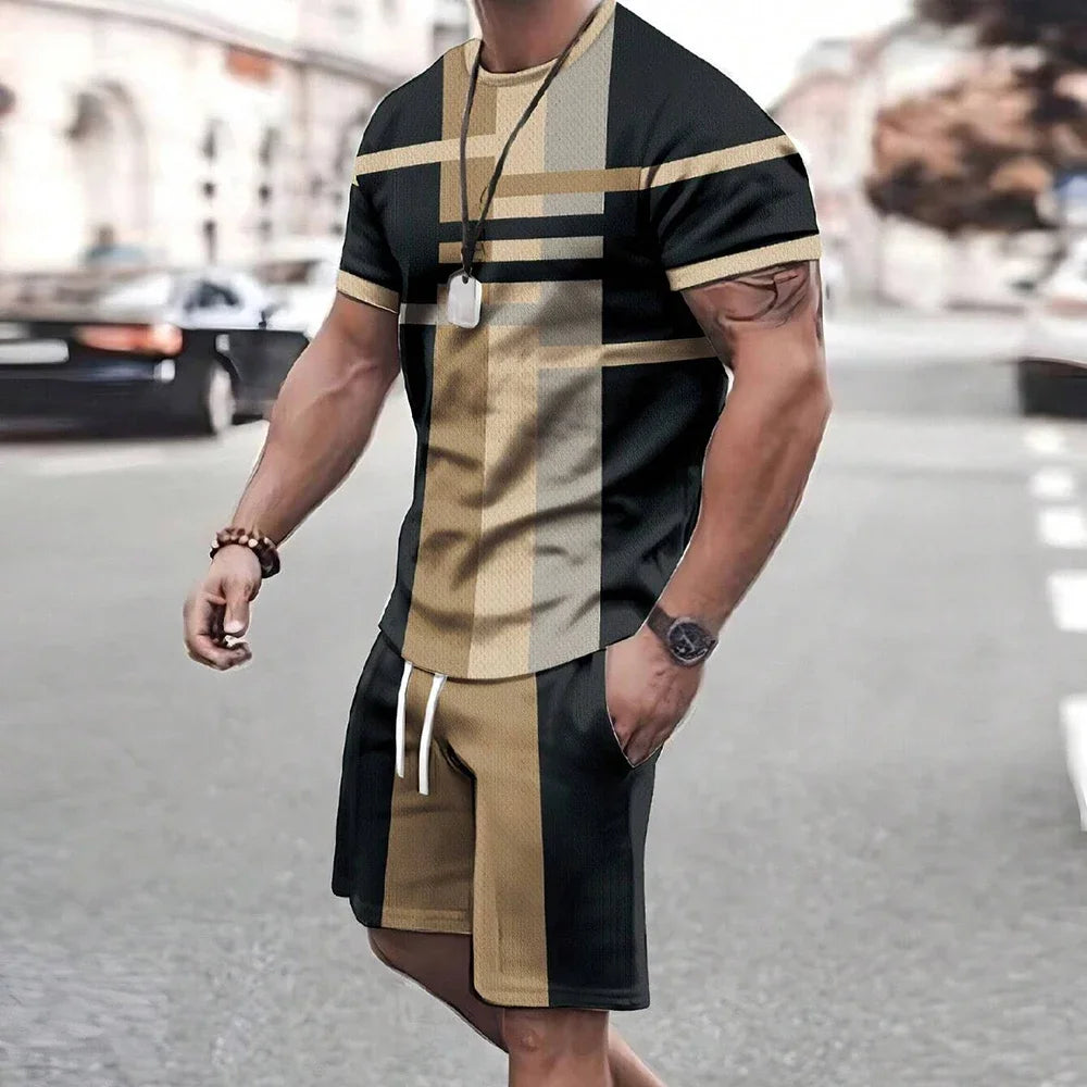New Men’s Fashion Sportswear Set. - beige
