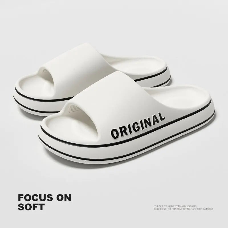  Feslishoet Summer Cool Women Men Slippers -focus on soft