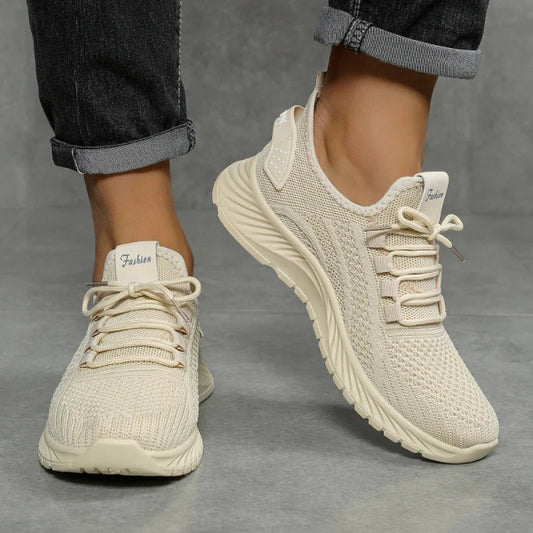 2025 fly weaving women’s fashion sneakers – breathable casual sports shoes Kaki