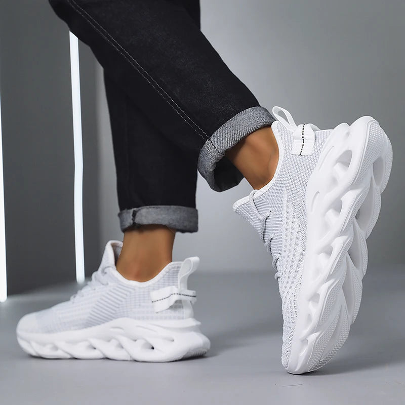 Hot selling men’s running shoes – breathable sports sneakers with outdoor non-slip sole, casual and comfortable for couples white