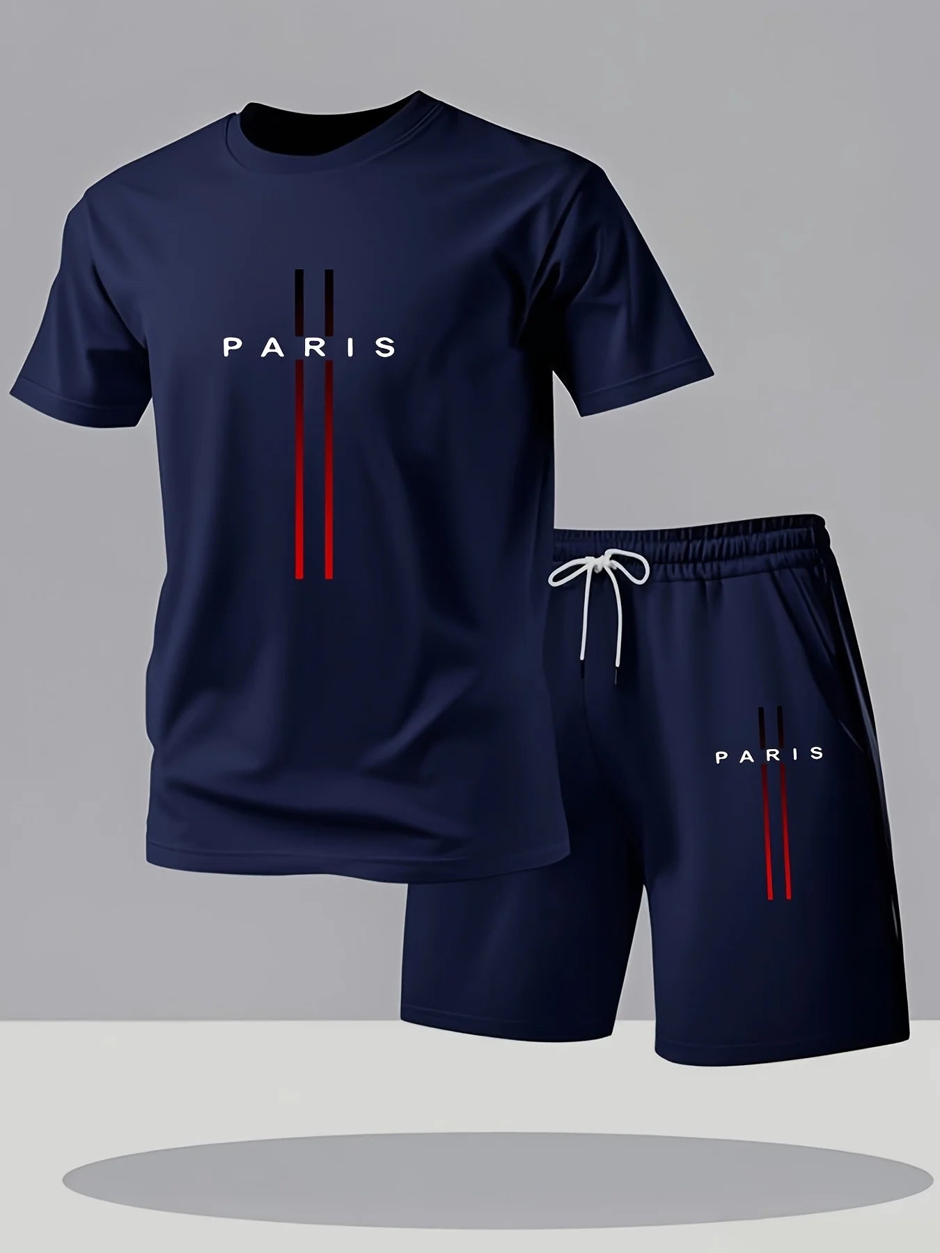 New Summer Men's Casual T-Shirt and Shorts Two-Piece Set Relaxed Fit Men's Short-Sleeve Breathable Athletic Set Two-Piece Set