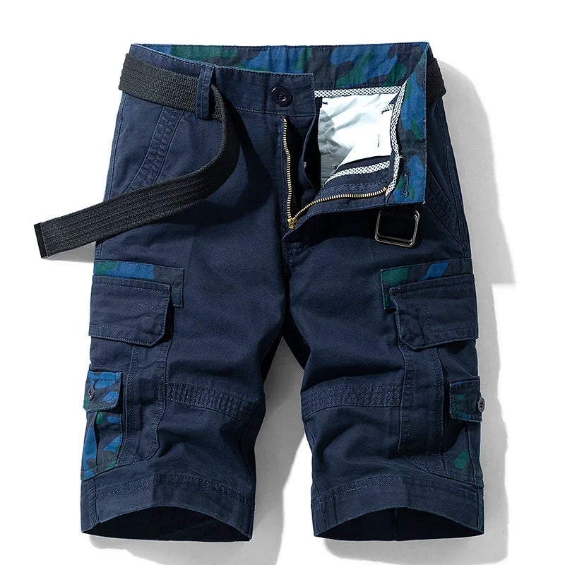 Men 100% Cotton Camouflage Cargo Shorts New Summer Jogger Casual Shorts Pants Quality Male Straight Knee Length Tooling Shorts