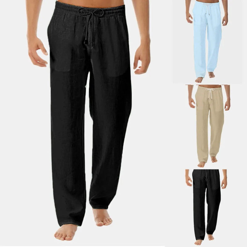  Men's Cotton Linen Long Pants - 2