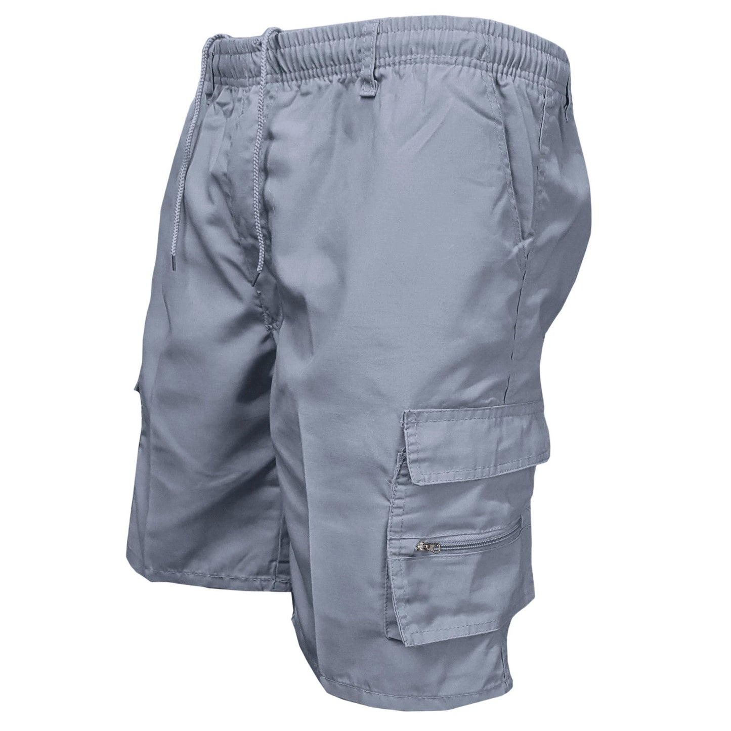 Men'S Casual Cargo Shorts Multi-Pocket Loose Fit Drawstring Waist Summer Outdoor Hiking Shorts Solid Camouflage Color Quick Dry