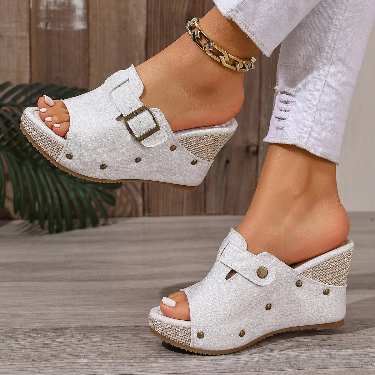 Summer Trend Women Sandals Retro Peep Toe Wedges Shoes Women Roman Open Toe Platform Shoes Luxury Casual Designer Sandals Women