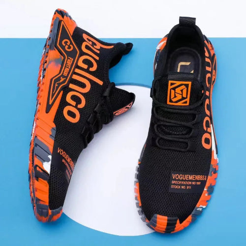 Men's casual sport lightweight fashionable shoes. -orange