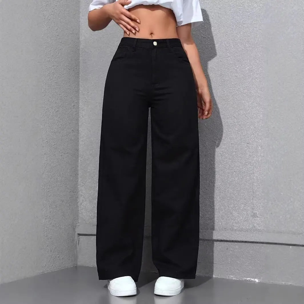 Women’s Plus Size Wide Leg Jeans | High Waist Denim Pants