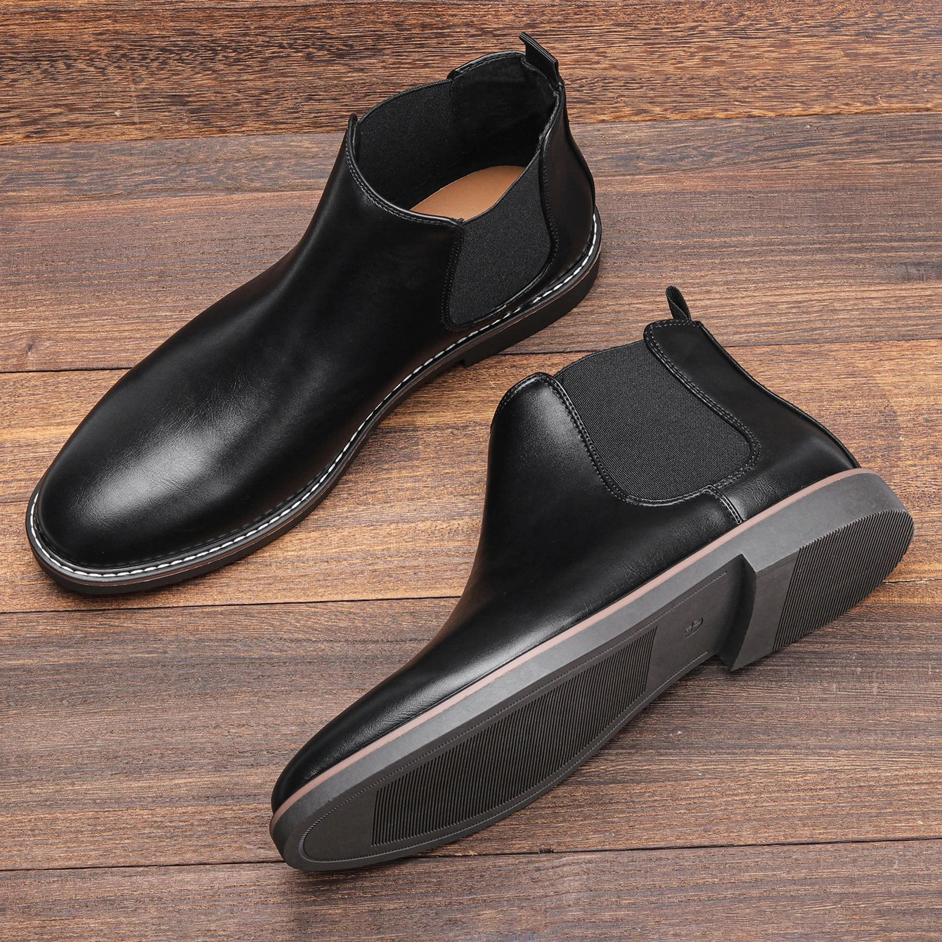 Men’s Retro Leather Ankle Boots – Comfortable 2026 Fashion Boots