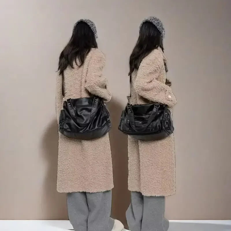 Women Tote Bags 2025 Trend Large Capacity Crossbody Shoulder Bags Moto Style Multi Pockets Commute