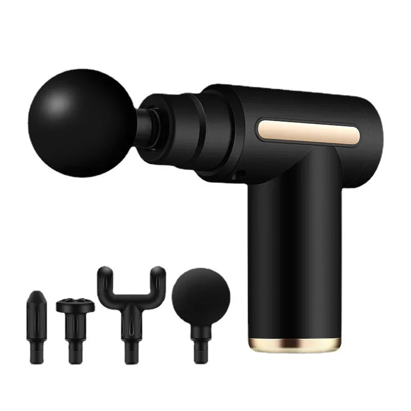 Mini 2024 portable deep tissue fascia gun massage device in black with adjustable speed for whole body relief  black