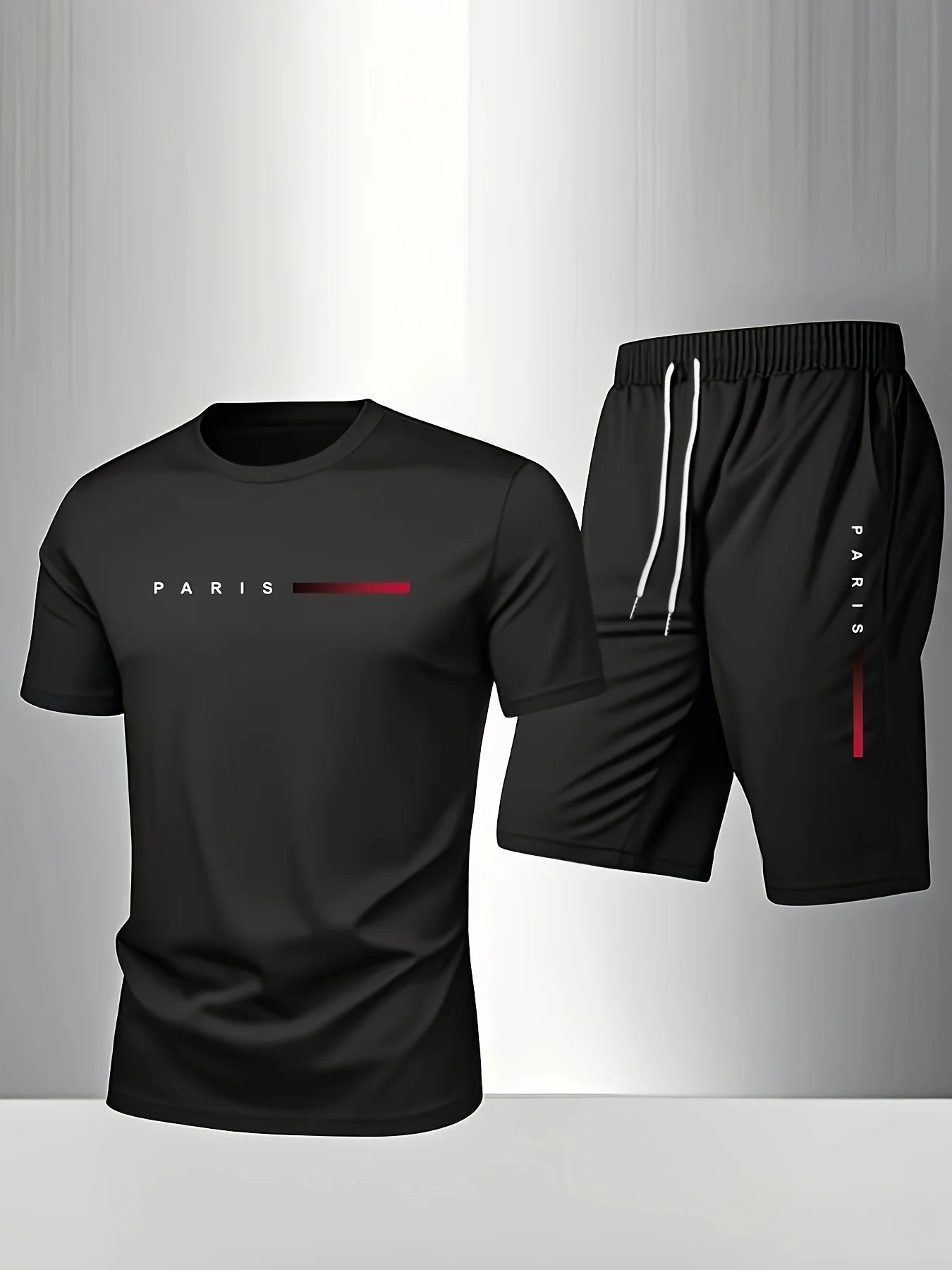 New Summer Men's Casual T-Shirt and Shorts Two-Piece Set Relaxed Fit Men's Short-Sleeve Breathable Athletic Set Two-Piece Set