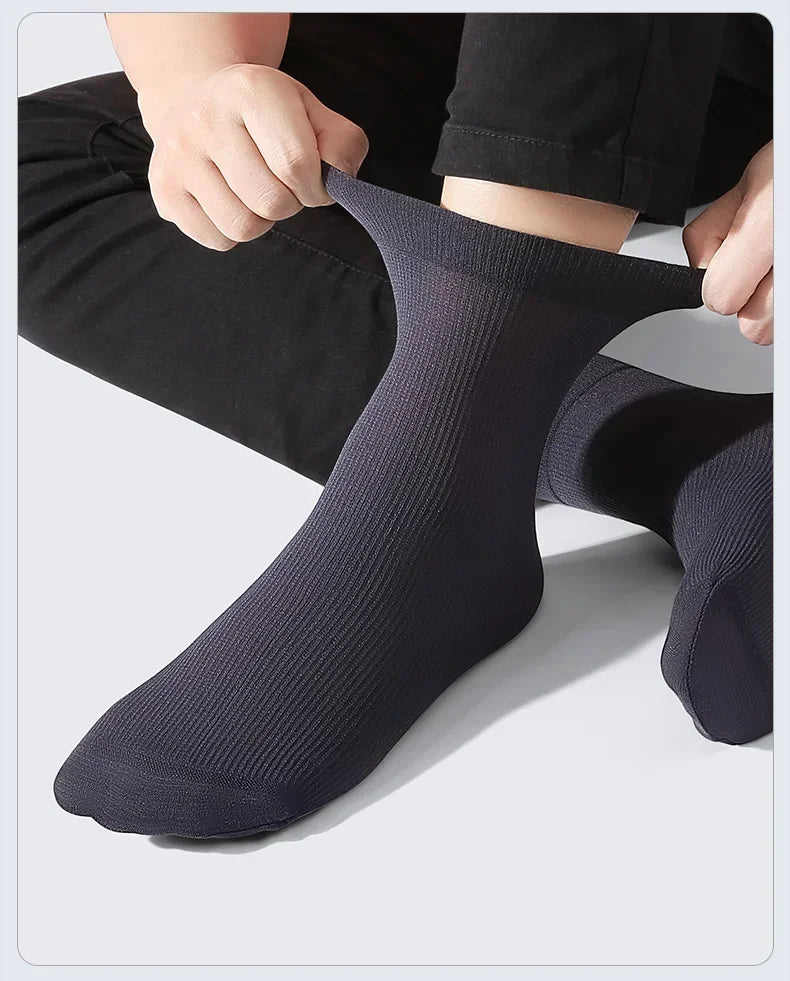 10/20 pairs Men Ice Silk Socks  -  black