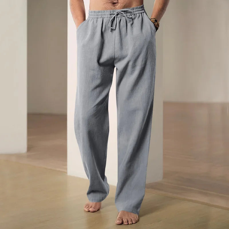 Men's Wide Pants Cotton Lightweight  - gray