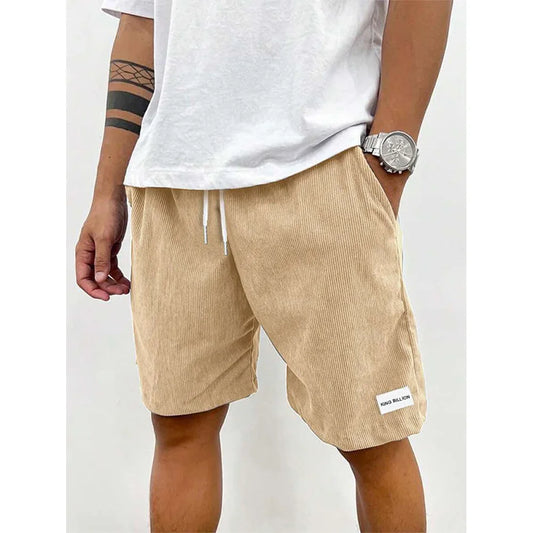 Men Corduroy Casual Shorts  - beige2