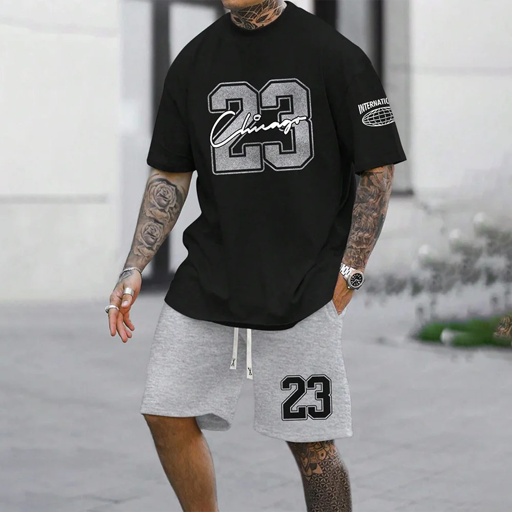 2024 New Fashion  3D Printed Men's Oversized Summer Suit Short Sleeve Shirt and Shorts Set Casual Sportswear Outfit