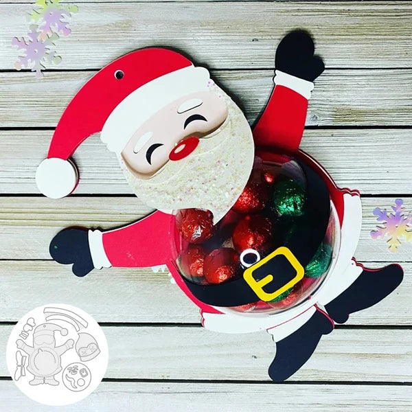 Gingerbread-shaped metal cutting die for Christmas tree ornament, candy holder, and scrapbook making santa 2