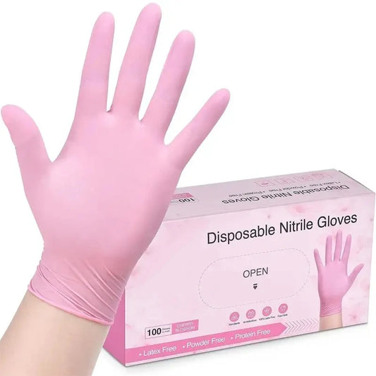 Pink Nitrile Gloves – Disposable, Powder-Free (20/50/100PCS)