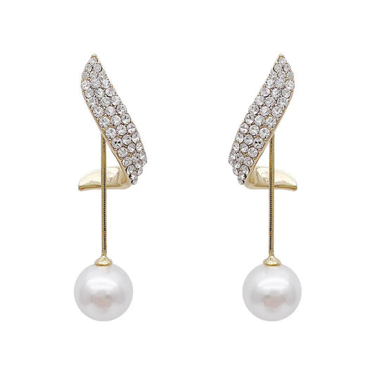 Pearl Dangle Earrings For Women  - 5