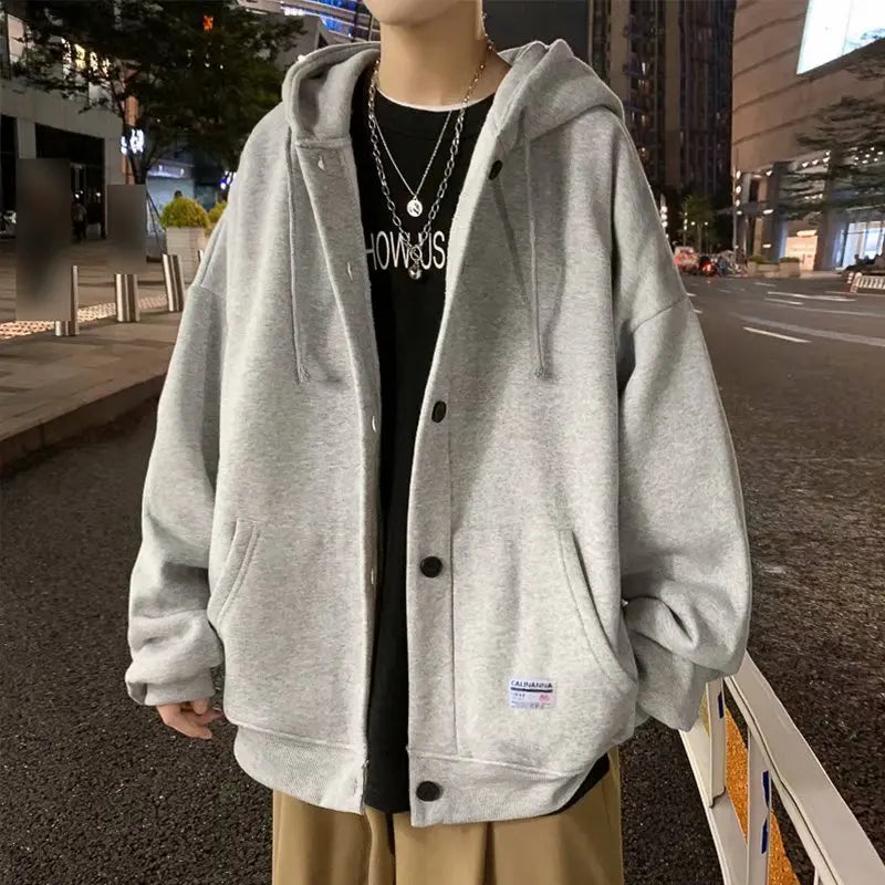  Men's Hoodies Kpop Style Streetwear  - 2nd gray 
