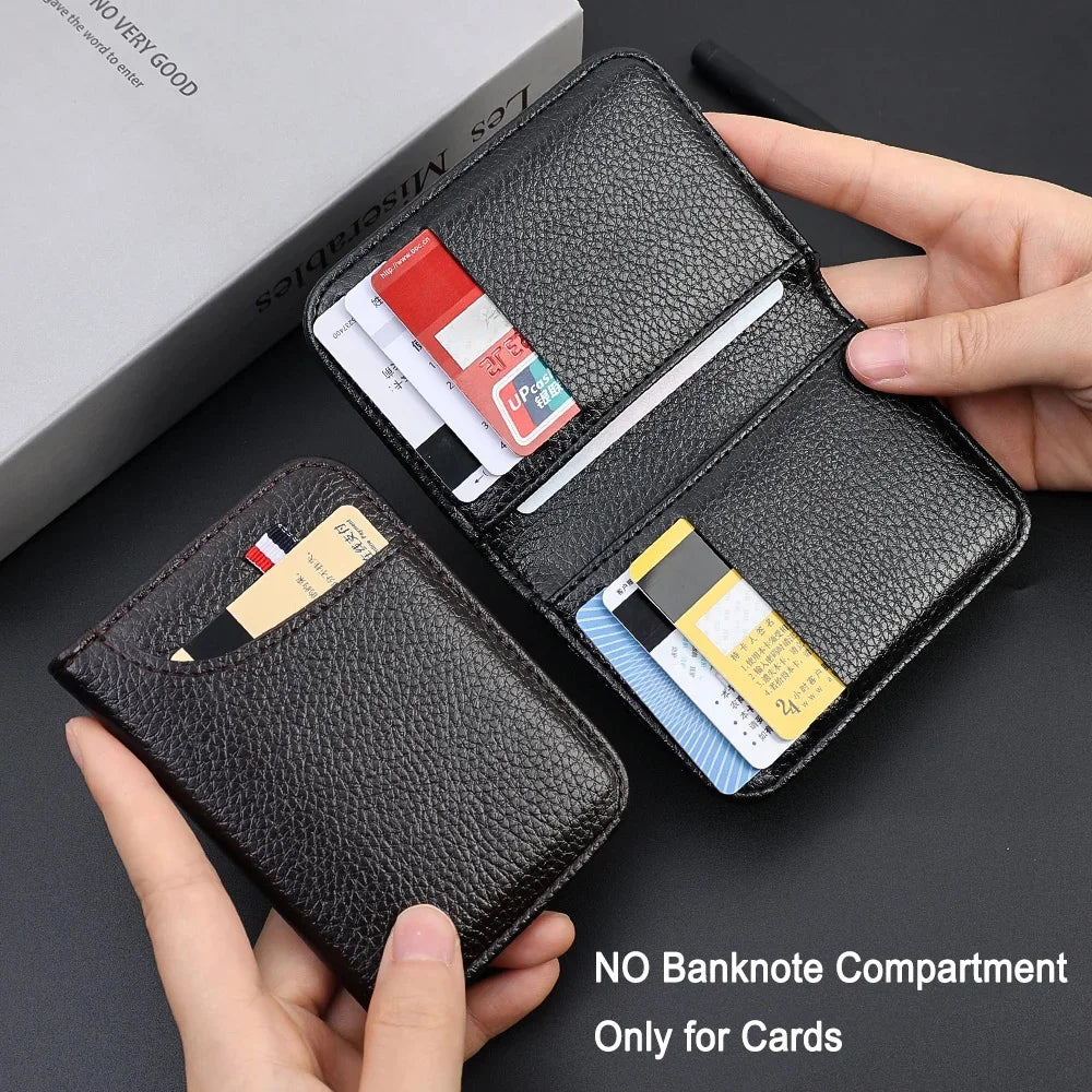 Compact PU leather slim credit card wallet for men with multiple slots -1