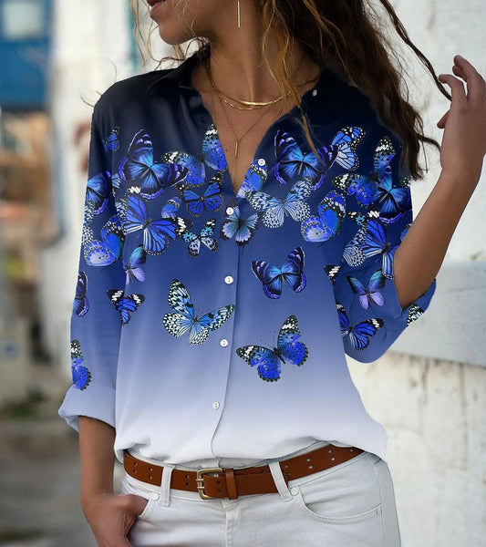 Elegant Loose Shirt for Women | Casual Long Sleeve Top