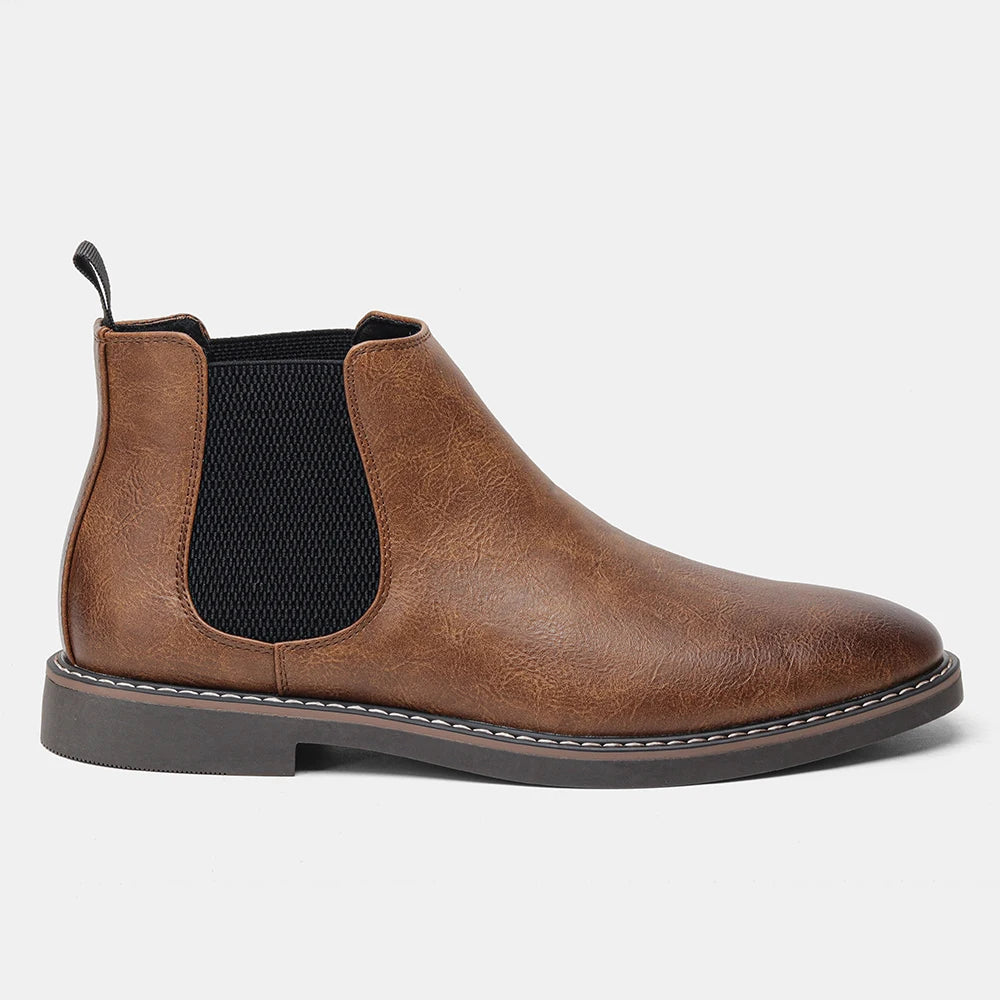 Men’s Retro Leather Ankle Boots – Comfortable 2026 Fashion Boots