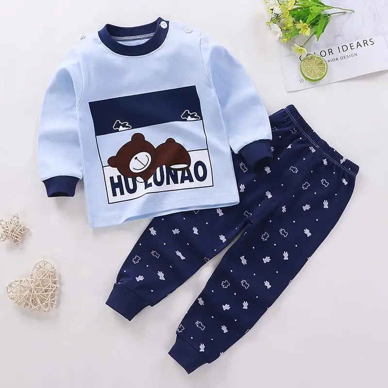 cozy and cute children’s homewear clothing set blue