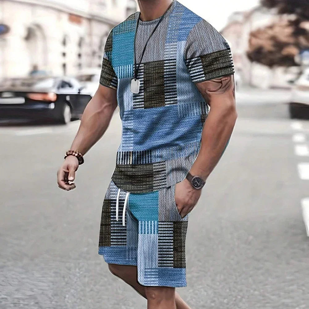 New Men’s Fashion Sportswear Set. - blue