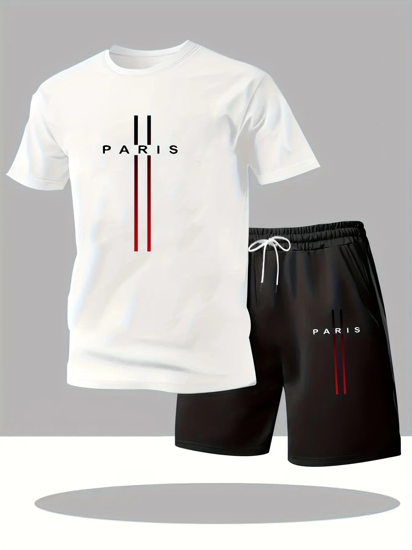 New Summer Men's Casual T-Shirt and Shorts Two-Piece Set Relaxed Fit Men's Short-Sleeve Breathable Athletic Set Two-Piece Set