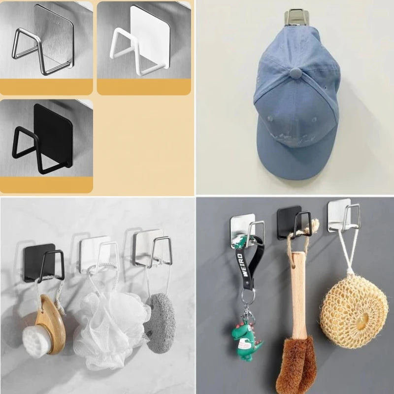 Stainless steel sponge holder mounted inside a kitchen sink holding sponge and brush with water draining 3