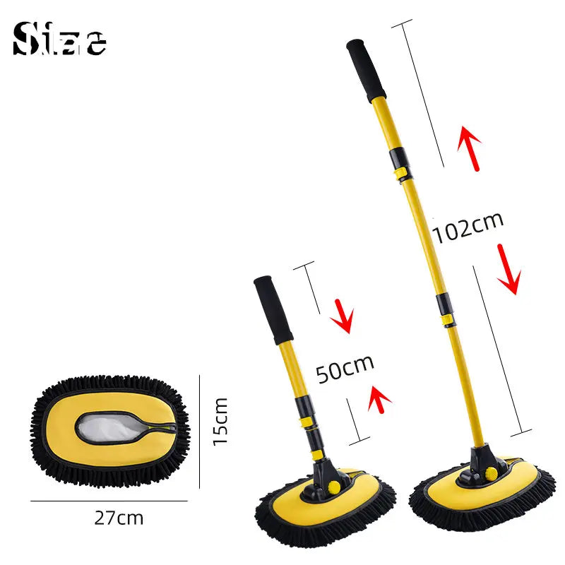 Telescoping car wash mop with long handle and bendable brush for easy cleaning  -6
