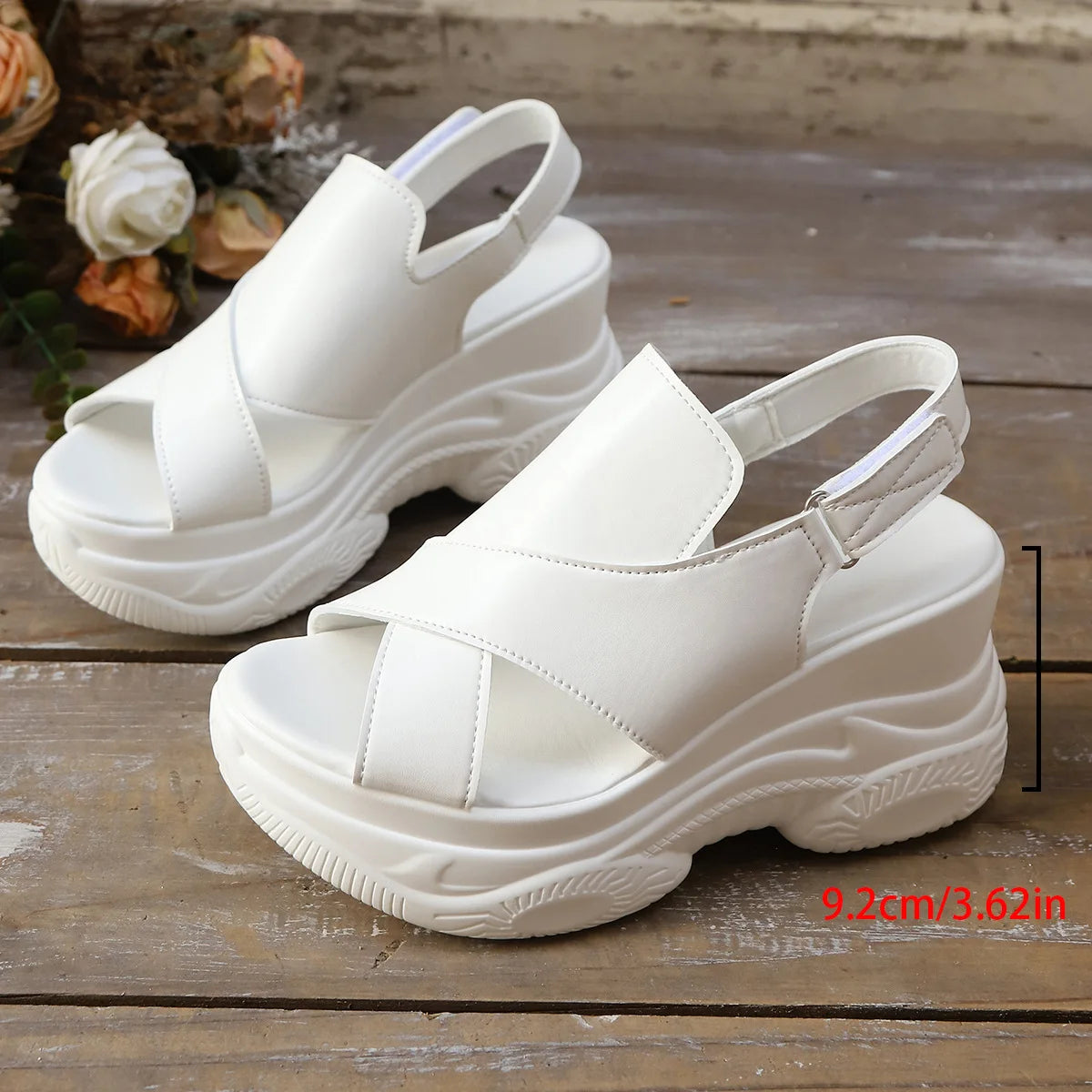 New Summer Fashion Comfortable Round-toe Wedge Light Roman Sandals Non-slip Thick-soled Platform Sandals for Women Sandalias