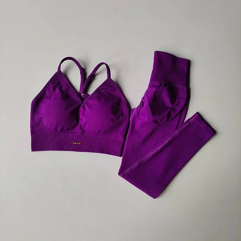 Women’s peach high‑waisted hip‑lifting exercise suit with shockproof sports top 258