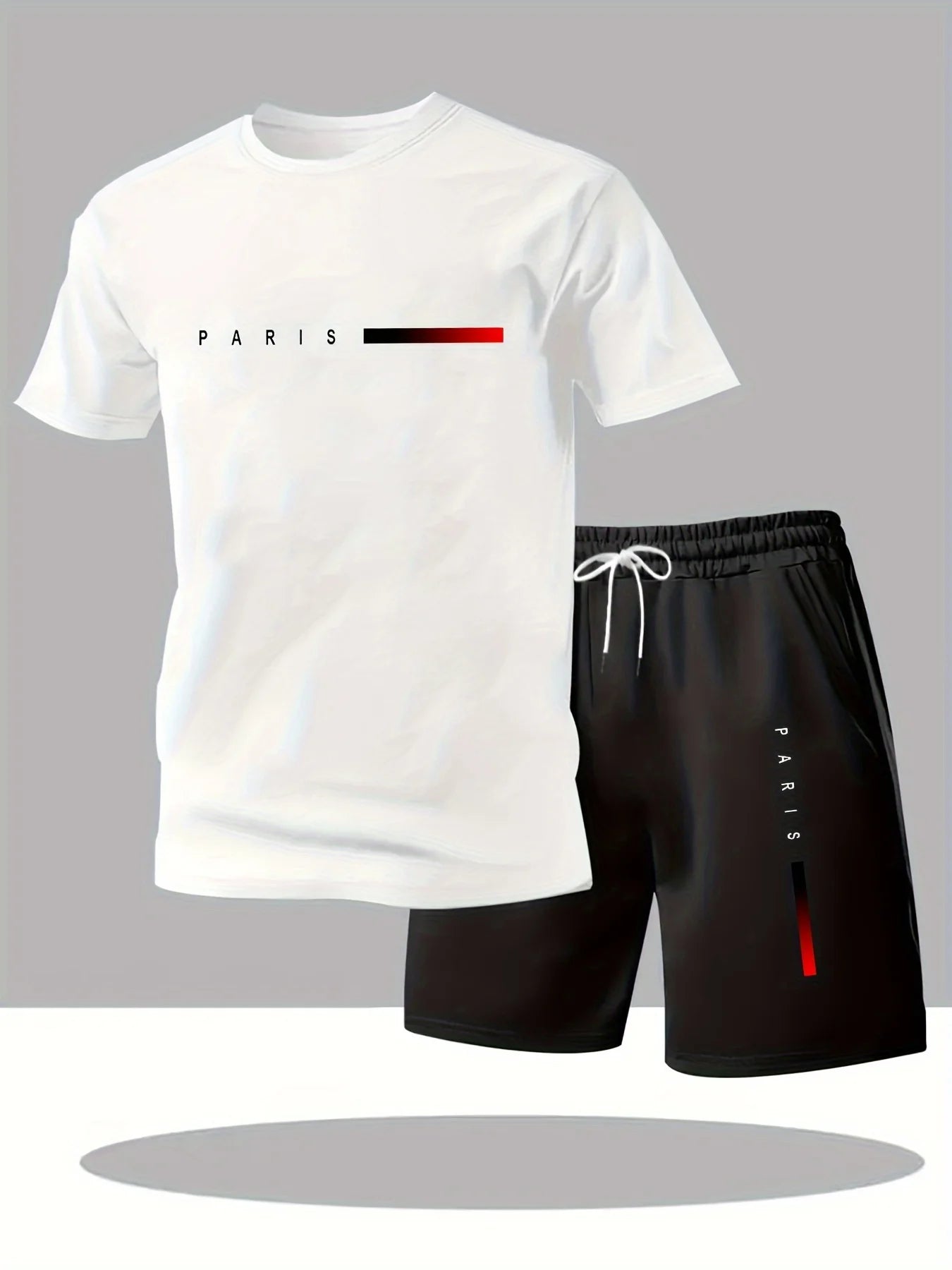 New Summer Men's Casual T-Shirt and Shorts Two-Piece Set Relaxed Fit Men's Short-Sleeve Breathable Athletic Set Two-Piece Set